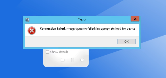 connection_failed_ttyname_failed_inappropriate_ioctl_for_device