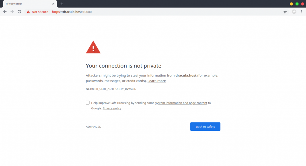 Webmin Connection Not Secure