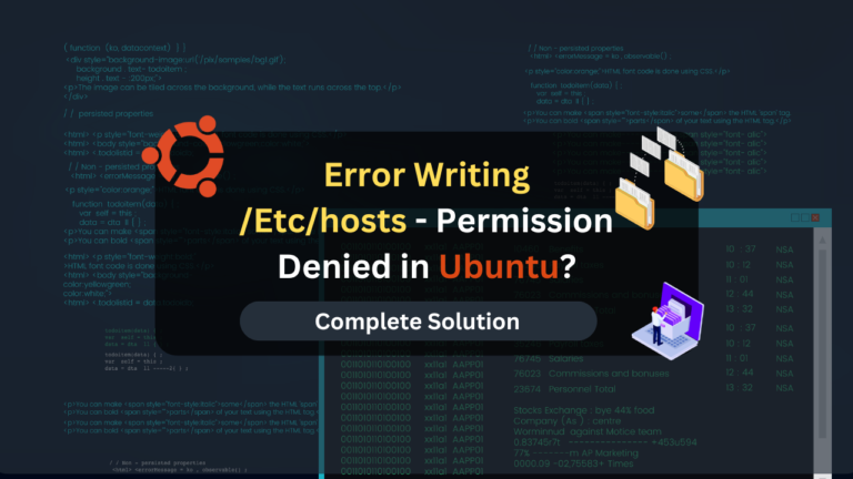 How to Fix: Error Writing /Etc/hosts - Permission Denied in Ubuntu?